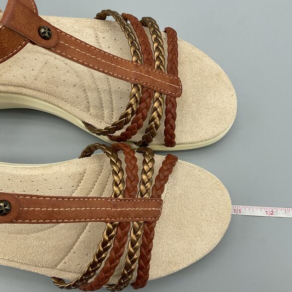 NEW JBU Women’s Prague T-Strap Sandals Brown/bronze Size 10M - Picture 7 of 10